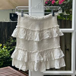 PRINCESS POLLY white ruffle mini skirt
